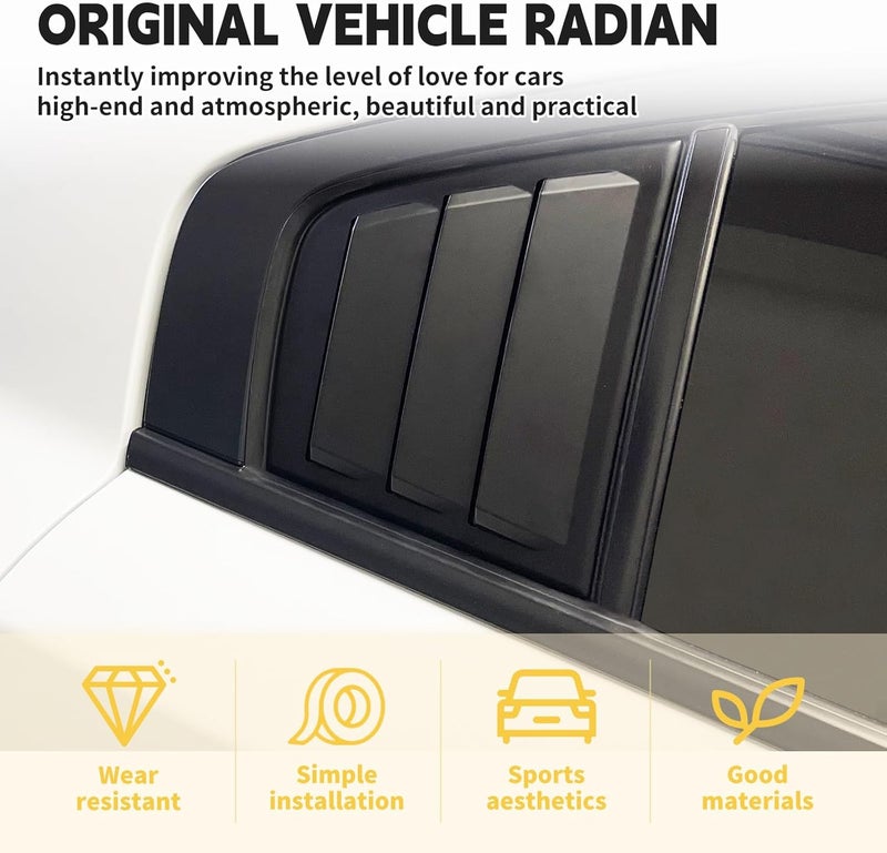TENGBASE for Dodge Charger 2011-2023 2024 Side Window Shades Cover Blinds, Dodge Charger Window Louver ABS Black (2Pack) - Image 2
